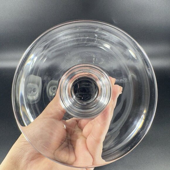 Val St Lambert State Tall Crystal Clear Glass Compote Footed Centerpiece Bowl - Picture 6 of 11